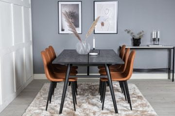 Venture Design Jedilna miza z raztegljivo ploščo in stol Polar, 75x195x95 cm, črno-rjava