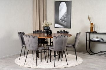 Venture Design Jedilna miza in stol komplet Copenhagen Limhamn miza 140x75 cm rjava siva
