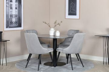Venture Design Jedilna miza in stol Estelle, miza 106x75 cm, stol 66x88,5x50 cm, črna