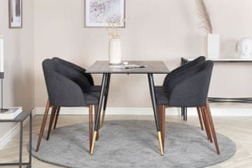 Venture Design Jedilna miza in komplet stolov Dipp Arch miza 75x120x85 cm stol 55x83x48,5 cm črna