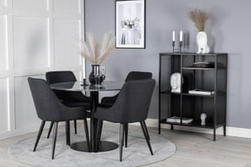 Venture Design Jedilna miza in stol komplet Estelle in miza Plaza 106x75 cm, stol 58x86x49 cm, črna