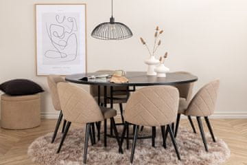 Venture Design Jedilna miza in stol komplet Copenhagen, miza 140x74 cm, stoli 57x76,5x50 cm, črno-bež