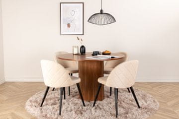 Venture Design Jedilna miza in stol set Bianca, miza 110x75 cm, stoli 57x76,5x50 cm, oreh, bež