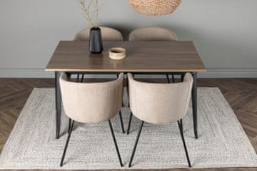 Venture Design Jedilna miza in stol komplet Tempe in Berit 75x140x80 cm oreh bež