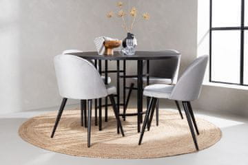 Venture Design Jedilna miza in stol komplet Copenhagen, miza 115x74 cm, stol 57x76,5x50 cm, črno-siva