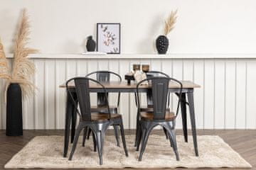 Venture Design Jedilna miza in stol komplet Tempe miza 75x140x80 cm stol 51x85x36 cm oreh