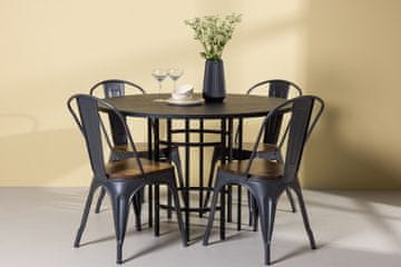 Venture Design Jedilna miza in stol komplet Copenhagen Tempe miza 115x74 cm stol 53x85x45 cm črno rjava