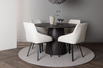 Venture Design Jedilna miza in stol Lanzo Rosie 120x75 cm miza Bež in črna
