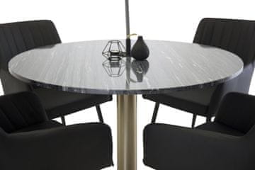 Venture Design Jedilna miza in jedilni stoli komplet Estelle miza 106x75 cm temno siva