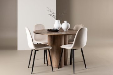 Venture Design Jedilna miza in stol set Olivia in miza Polar 110x75 cm rjava in bež