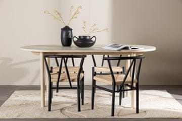 Venture Design Jedilna miza in stol komplet Andy jedilna miza z Alfons stoli 180x90x75 cm beljen les