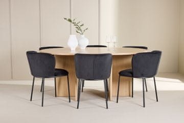 Venture Design Jedilna miza in komplet stolov Strada miza in 6 stolov Edina 120x74 cm beljen črn