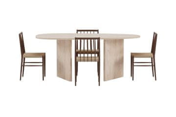 Venture Design Jedilna miza in komplet stolov Grönvik, miza z 4 stoli Enes, 180x90x75 cm, bež