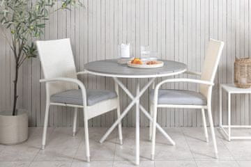 Venture Design Zunanja jedilna garnitura okrogla miza 90 cm stoli 62x96x55 cm siva