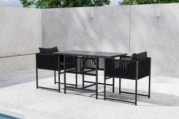 Venture Design Jedilna garnitura za balkon Noto miza 120x61x73 cm črna