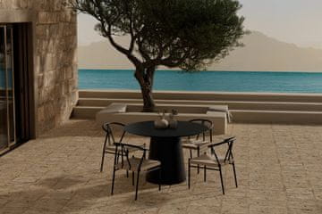 Venture Design Jedilna garnitura Lanzo miza in 4 stoli Alfons Miza 120x75 cm Stol 58x74x55 cm Črna