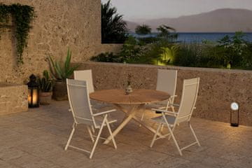 Venture Design Jedilna garnitura okrogla miza s 4 stoli, miza 140x75 cm, bež