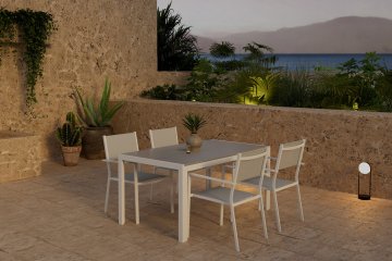 Venture Design Jedilna miza in komplet stolov, miza Break s 4 stoli, 75x150x90 cm, siva