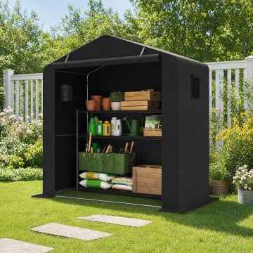 Costway Vrtna uta 190x95x194 cm črna