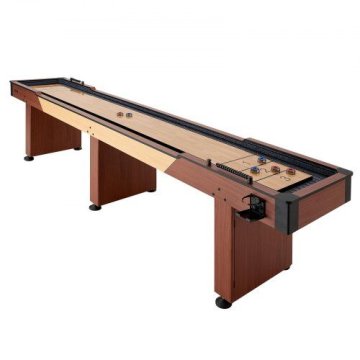 VEVOR 3.7 m Shuffleboard miza 2 v 1 komplet za shuffleboard in kegljanje z 8 ploščki, voskom, krtačo