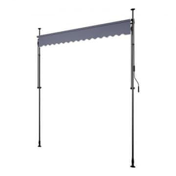 VEVOR Zložljiv nadstrešek 300x110x210 cm temno siv