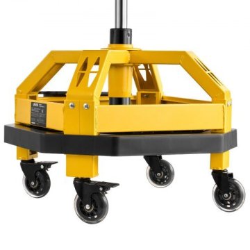 VEVOR Mobilni delovni stol 500-650 mm nastavljive višine 360° vrtljiv nosilnost 150 kg črno rumen