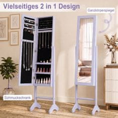 Costway Omara za nakit 2-v-1 35x34x154 cm vijolična
