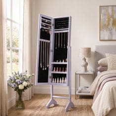 Costway Omara za nakit 2-v-1 35x34x154 cm vijolična