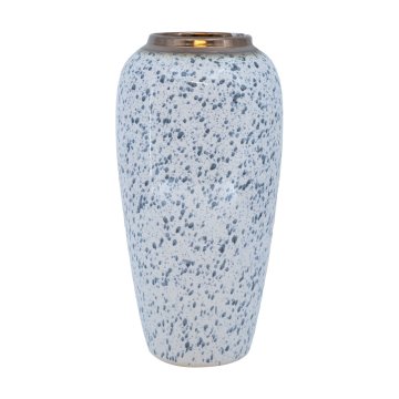 Homestar Vaza TITAN STONE D17xV32 cm, bela s črnimi kapljicami