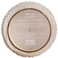 Homestar Dišeča sveča v steklu NATURE GREEN H13,5 cm Francoska hruška in frezija
