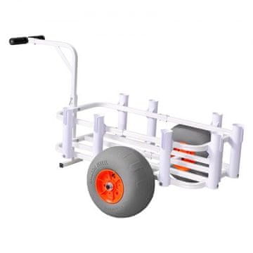 VEVOR Voziček za ribolov 136 kg nosilnosti 330 mm terenska PU balonska kolesa 8 držal za palice