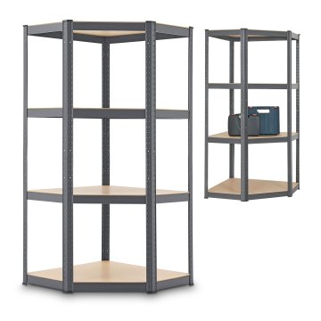 Homestar Kotna polica Corner Easy 160x75x40-75 cm siva