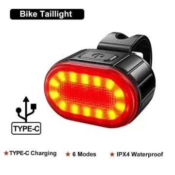 KJB Rechargeable Bike Light Set Front & Rear LED Lights USB-C Zadnja rdeča LED svetilka za kolo do 50 lm, polnjenje USB-C