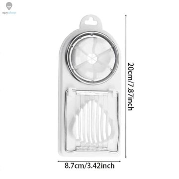KJB 2-in-1 Egg Slicer and Cutter for Fast Meal Prep KJB rezalnik za jajca 2 v 1 z žicami iz nerjavnega jekla, belKJB rezalnik za jajca 2 v 1 z žicami iz nerjavnega jekla, bel