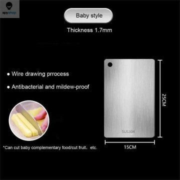 KJB 316 Stainless Steel Cutting Board for Cleaner, Easier Prep KJB dvostranska deska za rezanje iz nerjavnega jekla 316, 25 × 15 cm