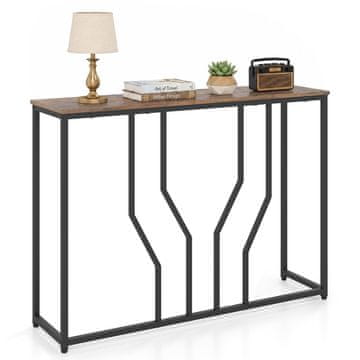 Northix Ozka rustikalna rjava konzolna mizica, kovinski okvir, 110x30x80 cm