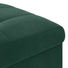 Vidaxl Ottoman s shranjevanjem Temno zelena 40 x 40 x 45 cm Žamet