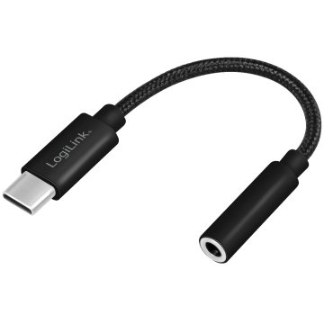 LogiLink USB-C 3,5 mm avdio adapter s 13 cm najlonskim kablom DAC