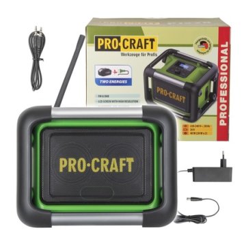 Procraft Akumulatorski/omrežni radio PJS20 DAB+ (vklj. 230V adapter, brez akumulatorja)