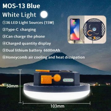 KJB Polnilna kamp svetilka z magnetnim podstavkom, modra, MOS-13-W