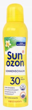 O.Z. SUNOZON pena za zaščito pred soncem, vodoodporna, UVA+UVB, SPF 30 200 ml
