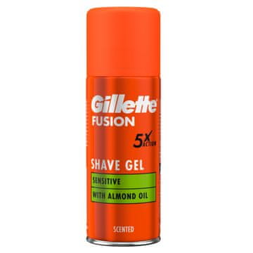 Gillette Fusion 5 Sensitive gel za britje za moške z mandljevim oljem 75 ml