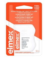 Elmex Zobna nitka z voskom, z amin fluoridom, 50 m, barva mete, 1 kos.
