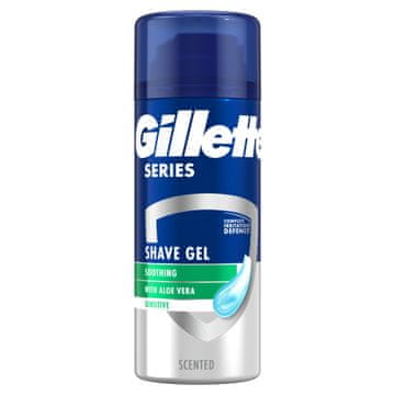 Gillette Gel za britje Series Sensitive za moške, aloe vera 75 ml