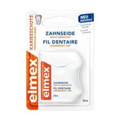 Elmex Zobna nitka z voskom, z amin fluoridom, 50 m, barva mete, 1 kos.