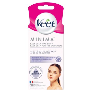 Veet Minima trakovi za depilacijo obraza z gel formulo, 20 kosov.