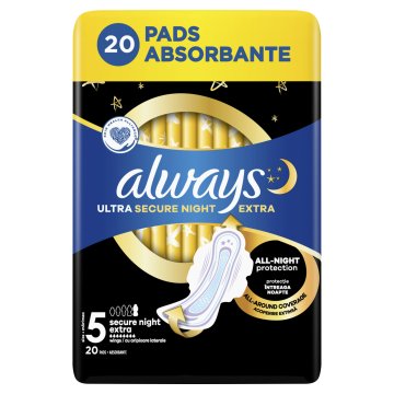 Always Ultra nočni super vpojni vložki s krilci 1 kos.