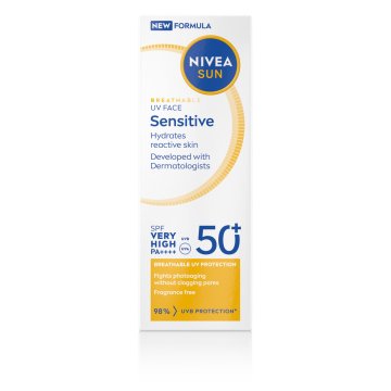 Nivea SUN krema za obraz za občutljivo kožo SPF 50+ Pa++++, 40 ml