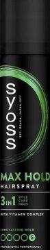 Syoss Lak za lase Max Hold, 3 v 1, odporen na zunanje vplive
