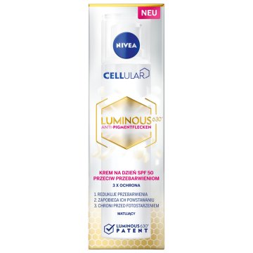 Nivea Cellular Luminous630 dnevna krema proti razbarvanju kože SPF 50 40 ml